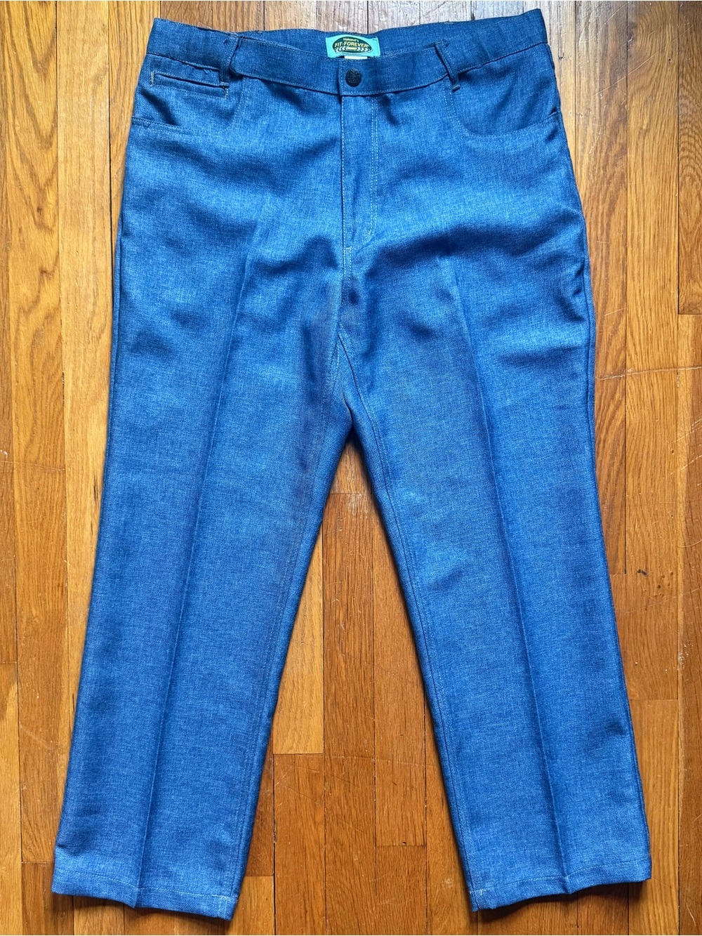 Vintage 1970’s Haband Fit-Forever Polyester Denim Style Trousers